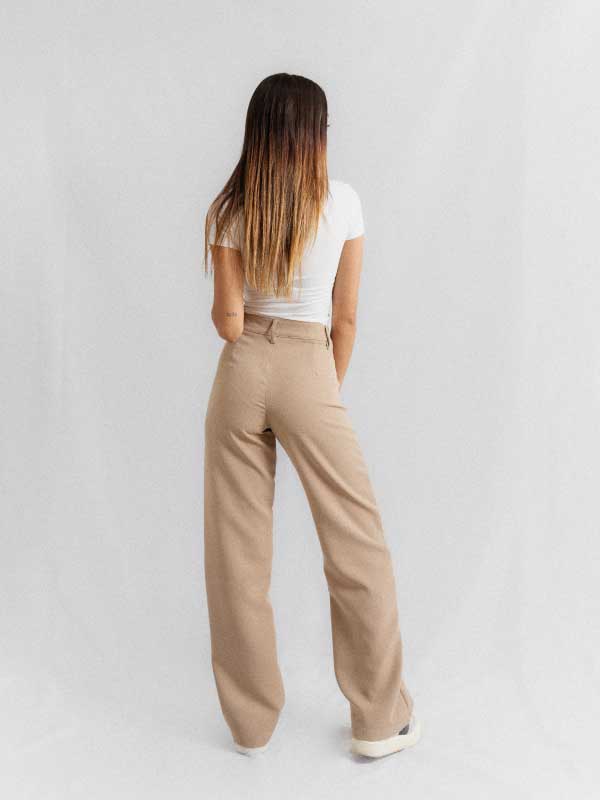 LIWEE Pantalones de Mujer Pantalones de Pierna Ancha de Cable de Cintura  Alta Pantalones de Moda de Invierno para Mujer. (Color : Khaki, Size :  Large) : : Ropa, Zapatos y Accesorios