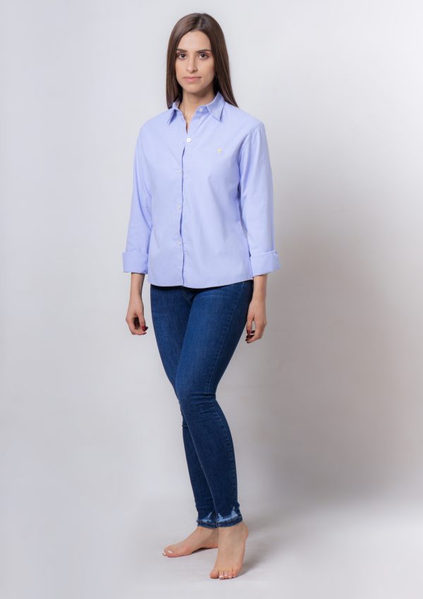 Camisa Oxford Celeste