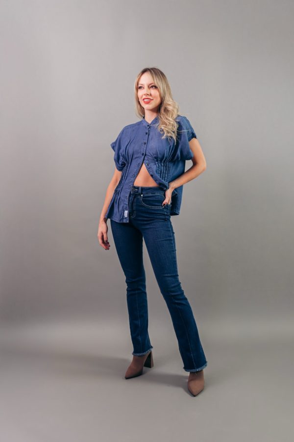 Blusa Denim Kimono