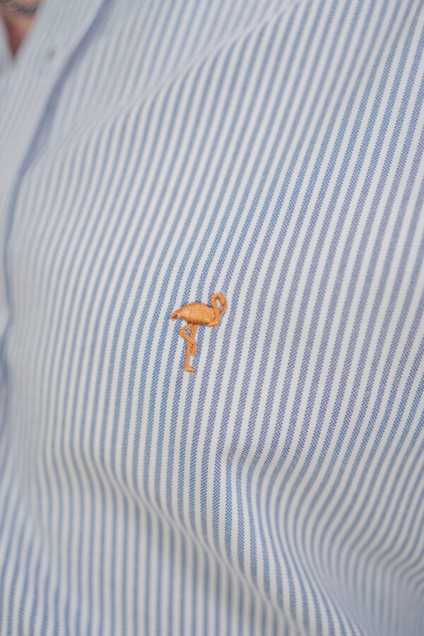 Camisa azul-blanco rayas - Imagen 4