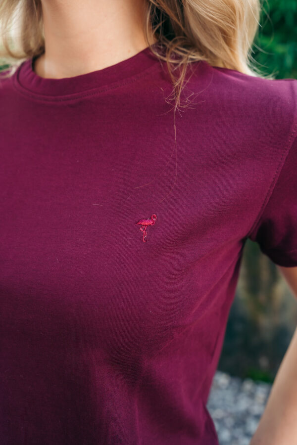 Camiseta cuello redondo vino - Imagen 2