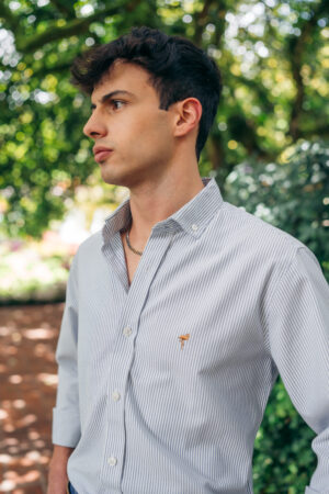 Camisa azul-blanco rayas