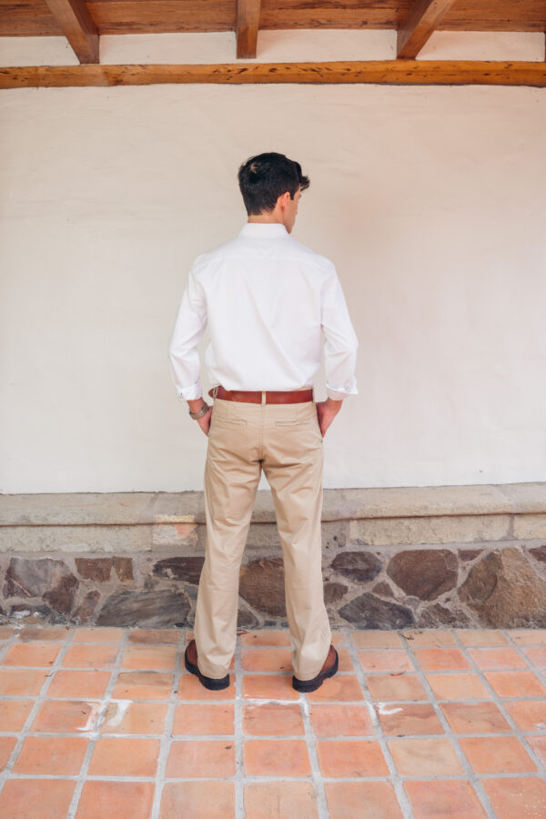 Pantalon tipo chino kaki - Imagen 2
