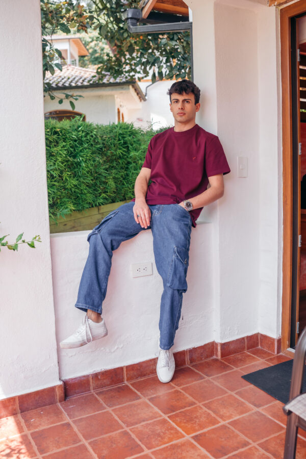 Pantalon jean cargo azul - Imagen 2