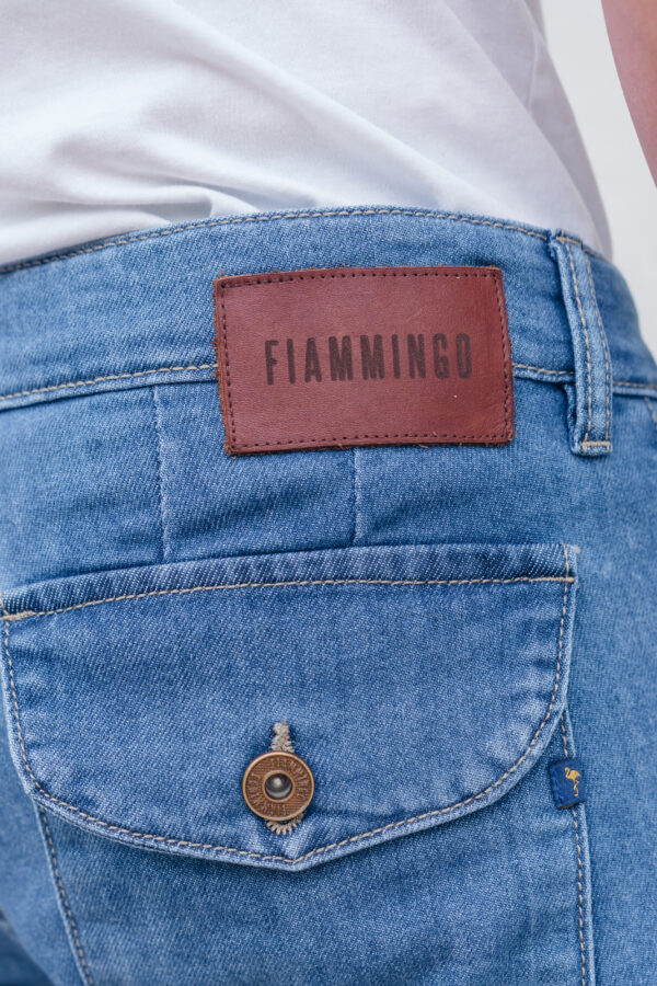 Pantalon jean cargo celeste - Imagen 3