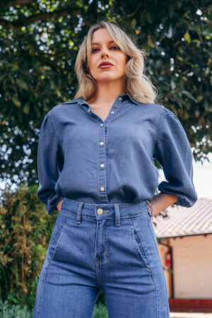 Blusa Denim Abullanada