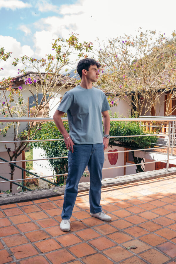 Pantalon jean celeste