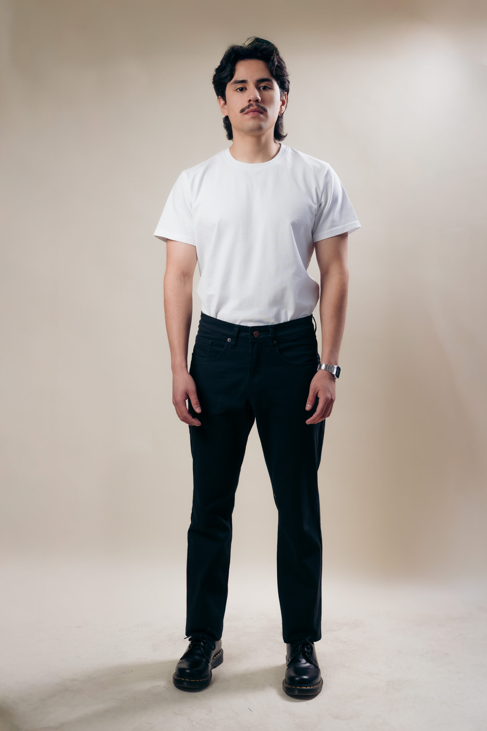 Pantalón Recto Gabardina Negro - Imagen 3