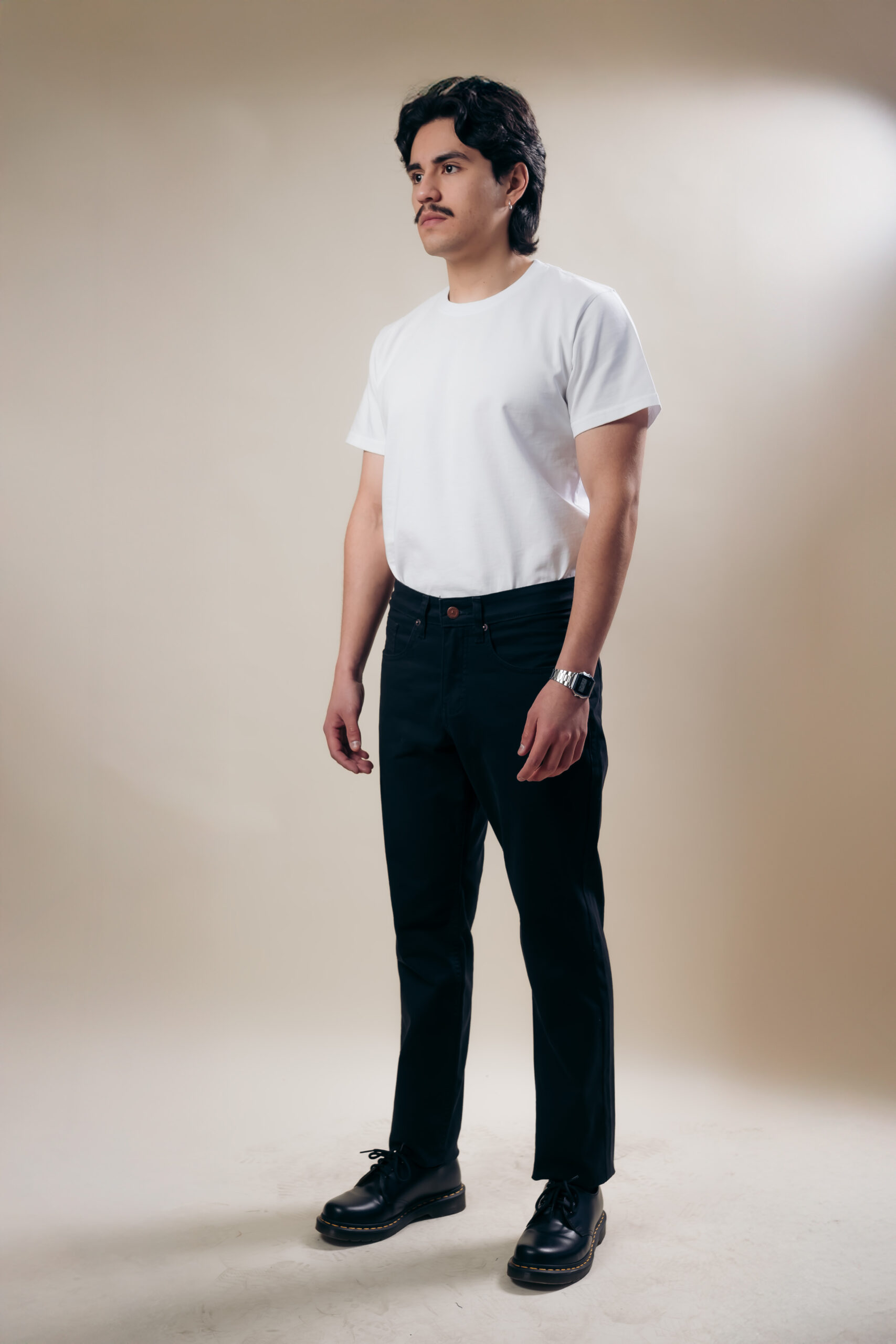 Pantalón Recto Gabardina Negro