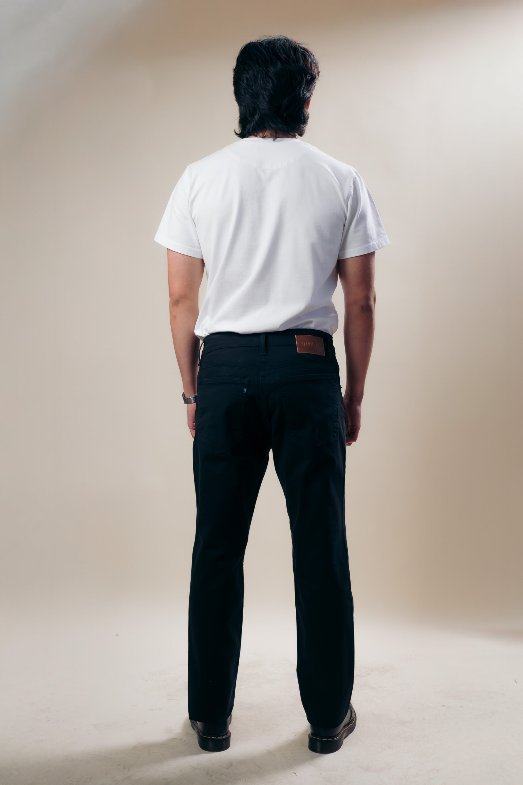 Pantalón Recto Gabardina Negro - Imagen 2