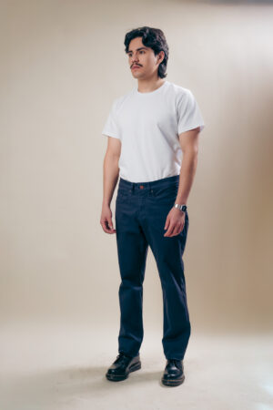 Pantalón Recto Gabardina Azul