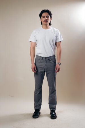 Pantalón Recto Gabardina Gris