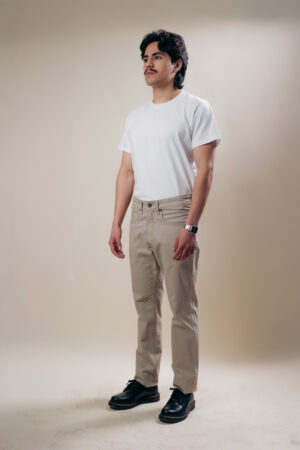 Pantalón Recto Gabardina Beige