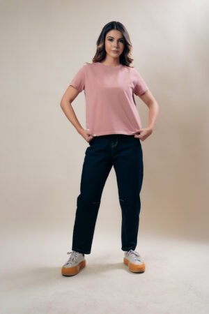 Camiseta Dama Salmon Cuello Redondo