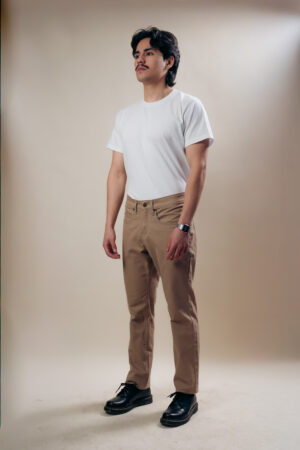 Pantalón Recto Gabardina Camel