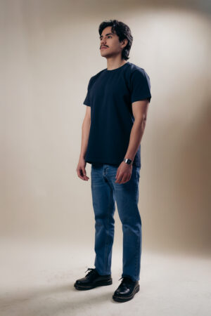 Camiseta Azul Cuello Redondo