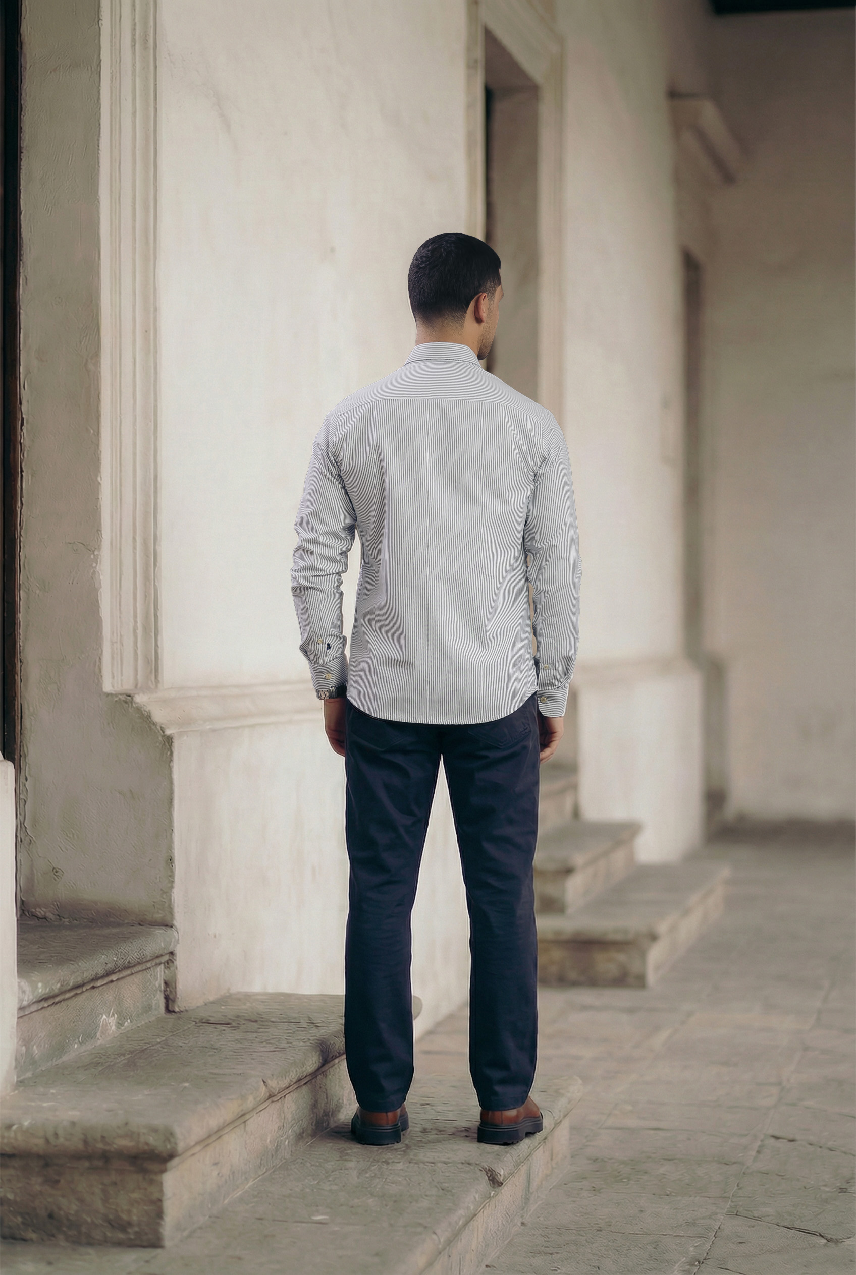 Camisa Clásica Gris Rayas - Imagen 3