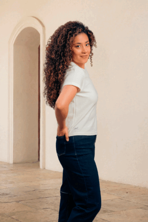 Camiseta Crop Cookie Beige