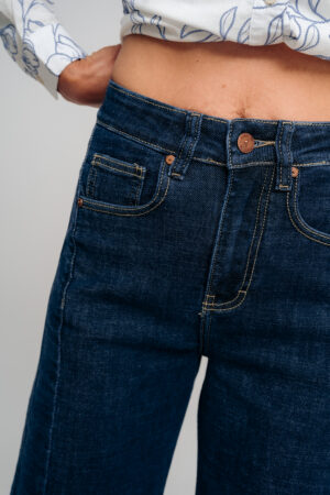 Wide leg doble lateral azul
