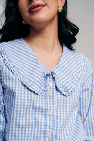 Blusa Celeste Cuadros