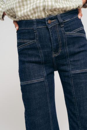 Wide leg bolsillo V azul