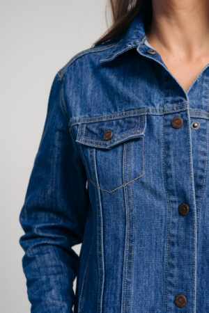 Chaqueta larga denim azul