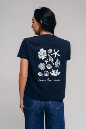 Camiseta estampada azul