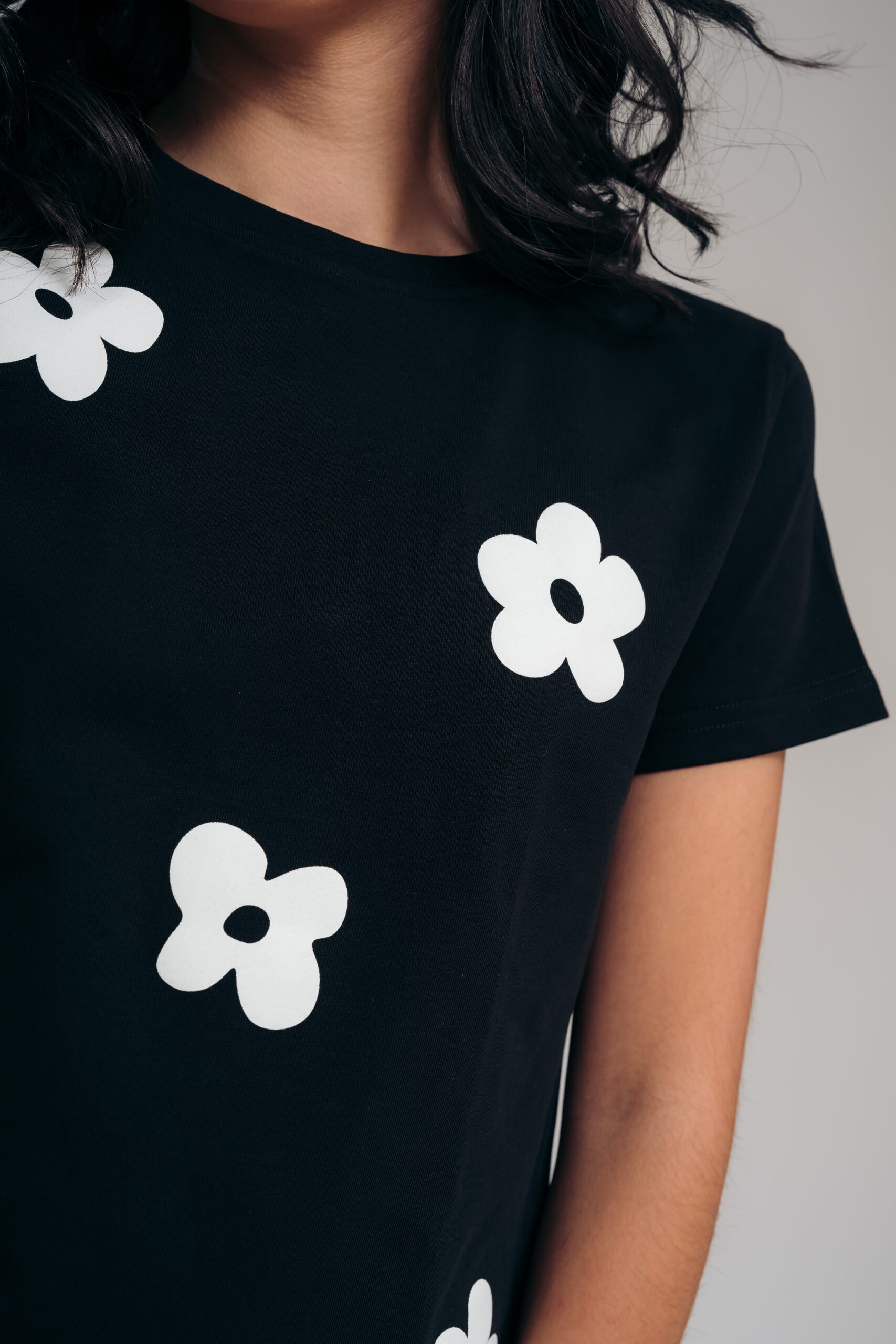 Camiseta estampada negro