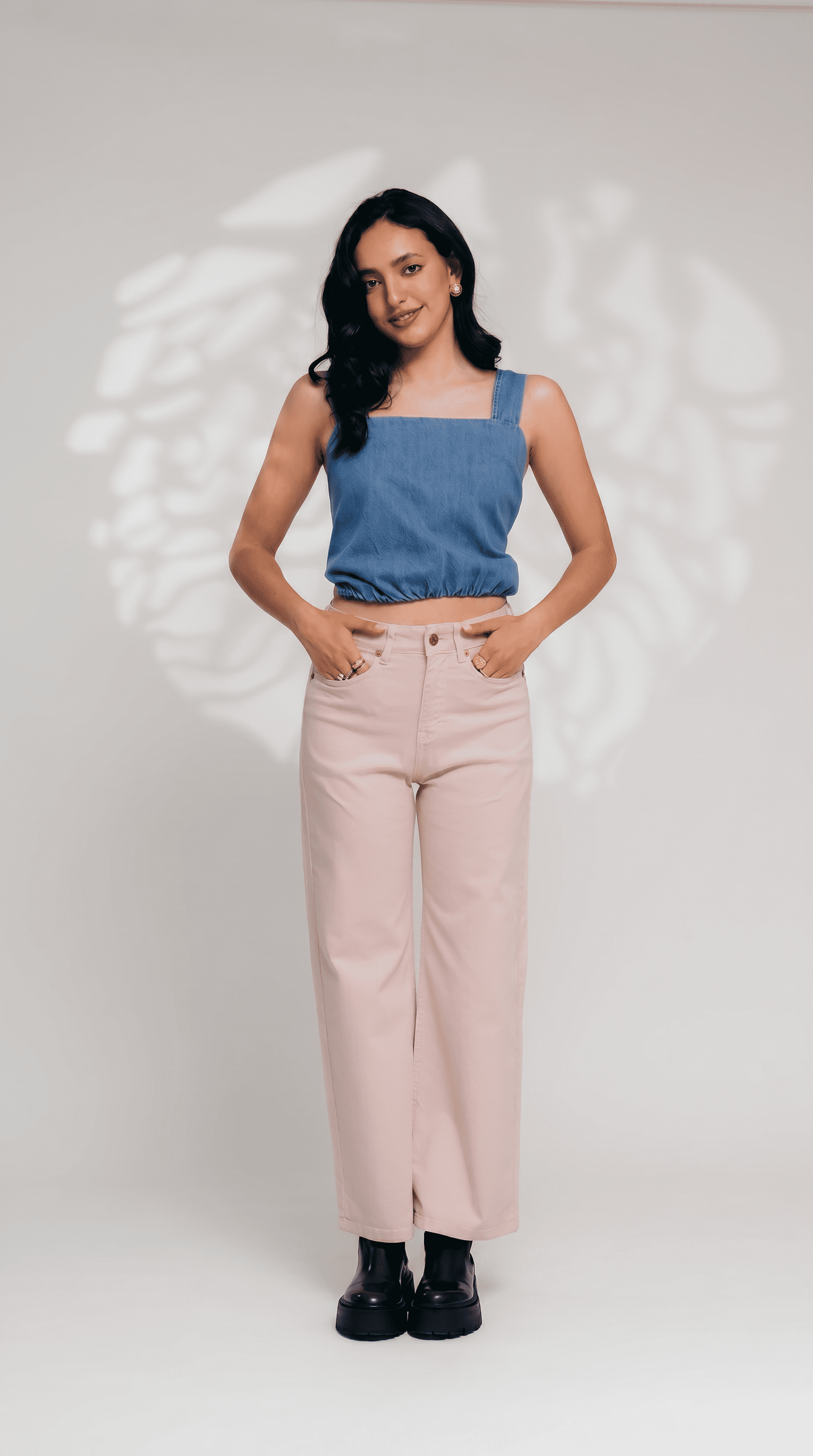 WIDE LEG DENIM NEGRO