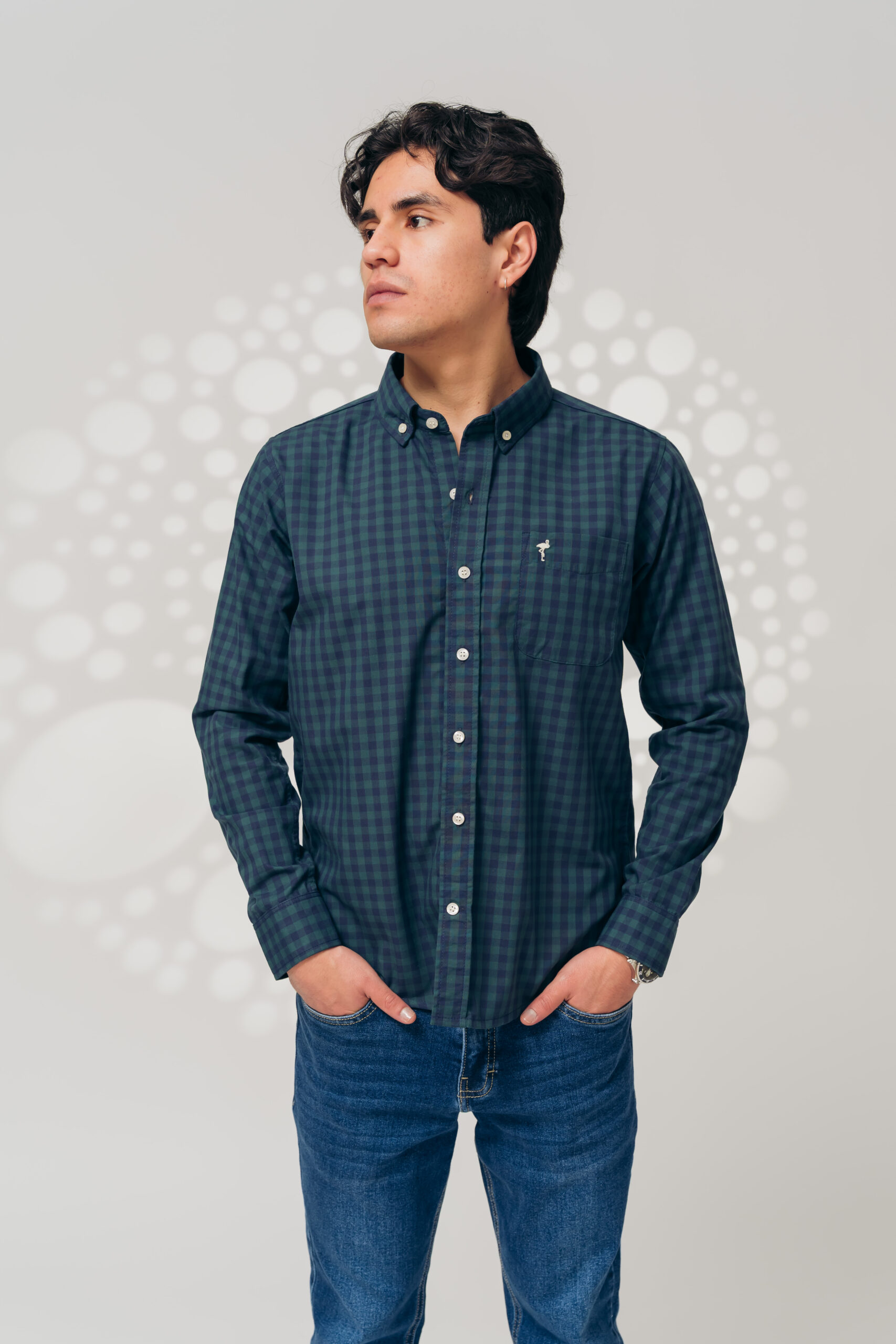 Camisa azul-verde cuadros - Imagen 5