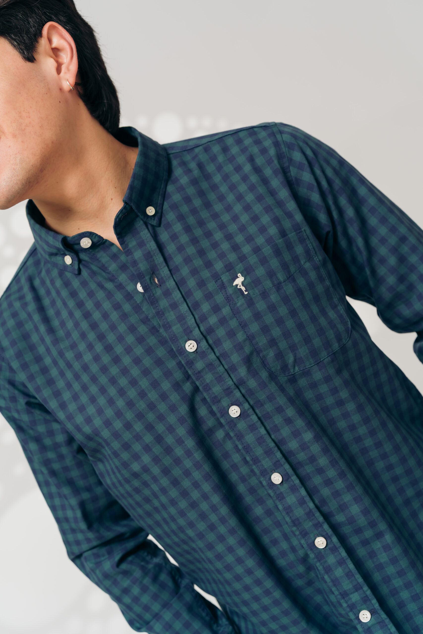 Camisa azul-verde cuadros - Imagen 4