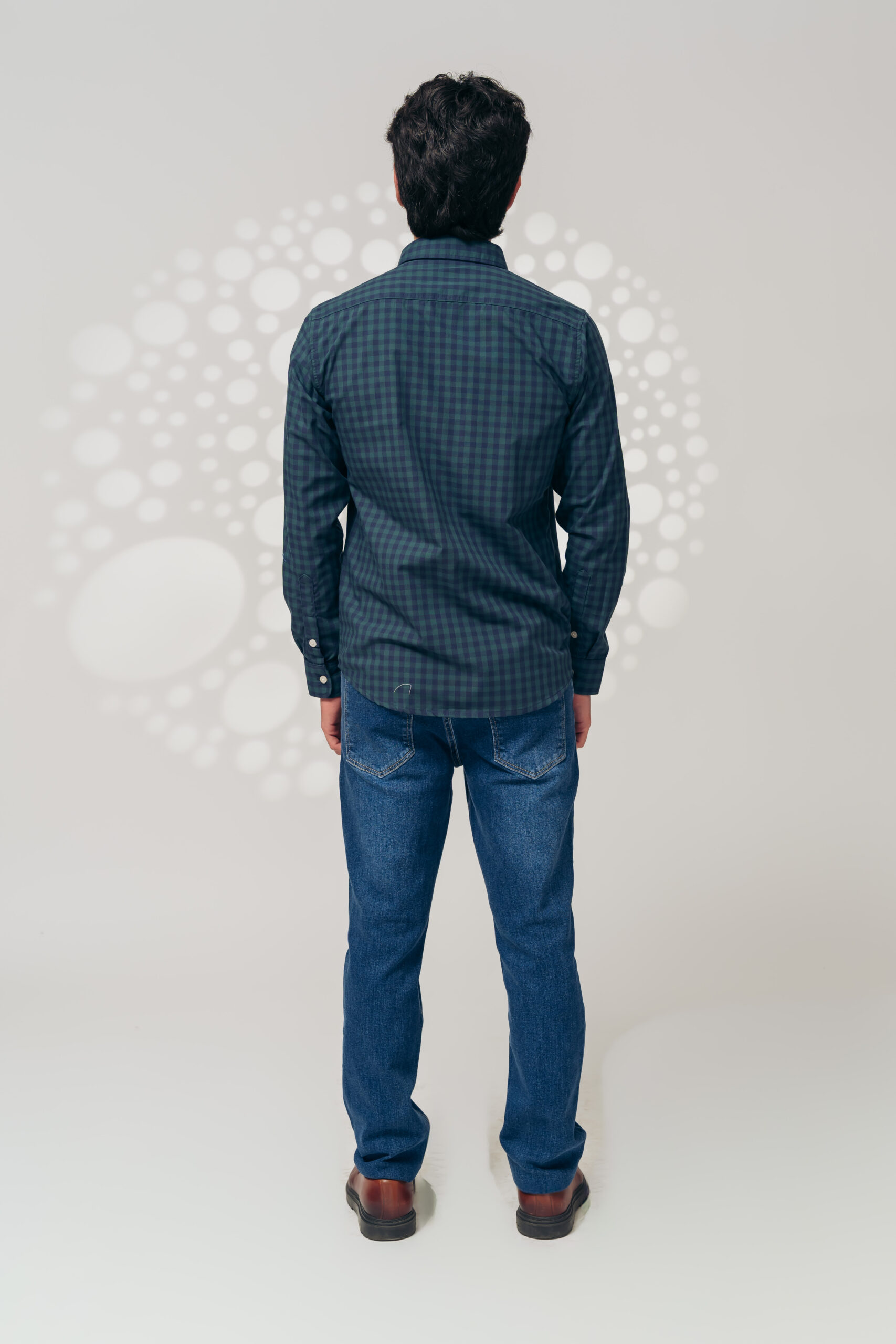 Camisa azul-verde cuadros - Imagen 3