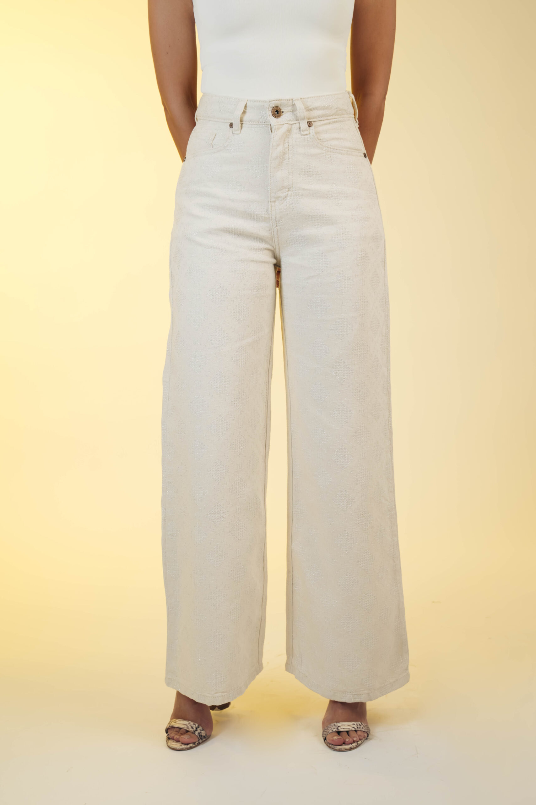 Wide leg brillos blanco - Imagen 3