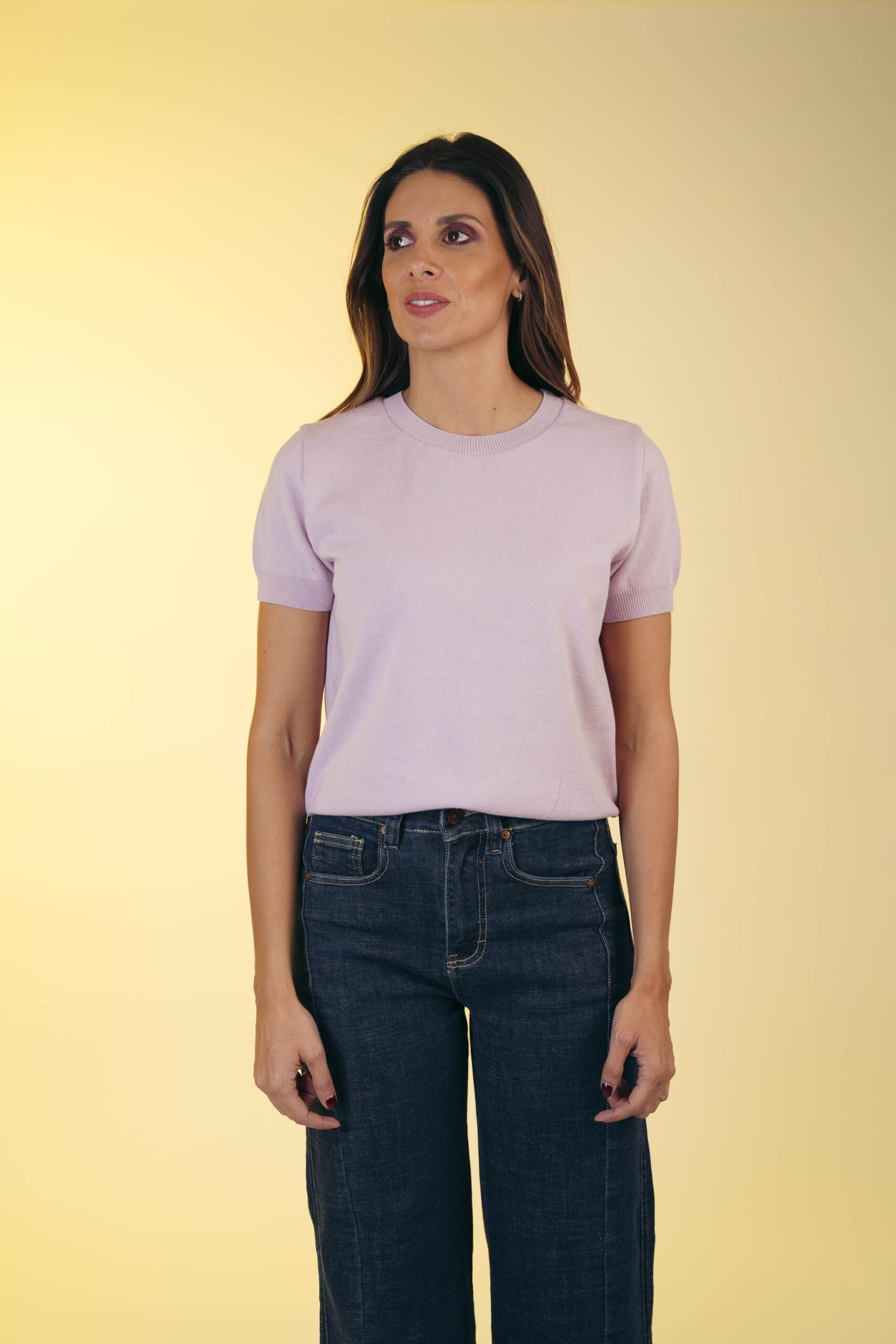 Camiseta tejido lila