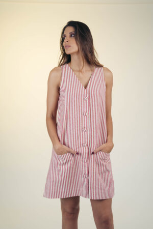 Vestido blazer rojo rayas