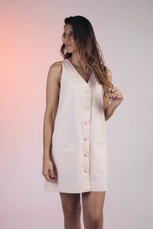 Vestido blazer rosa rayas