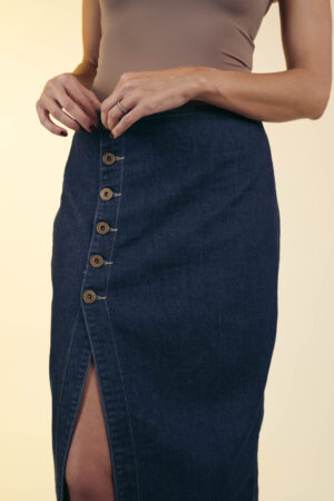Falda denim lapiz