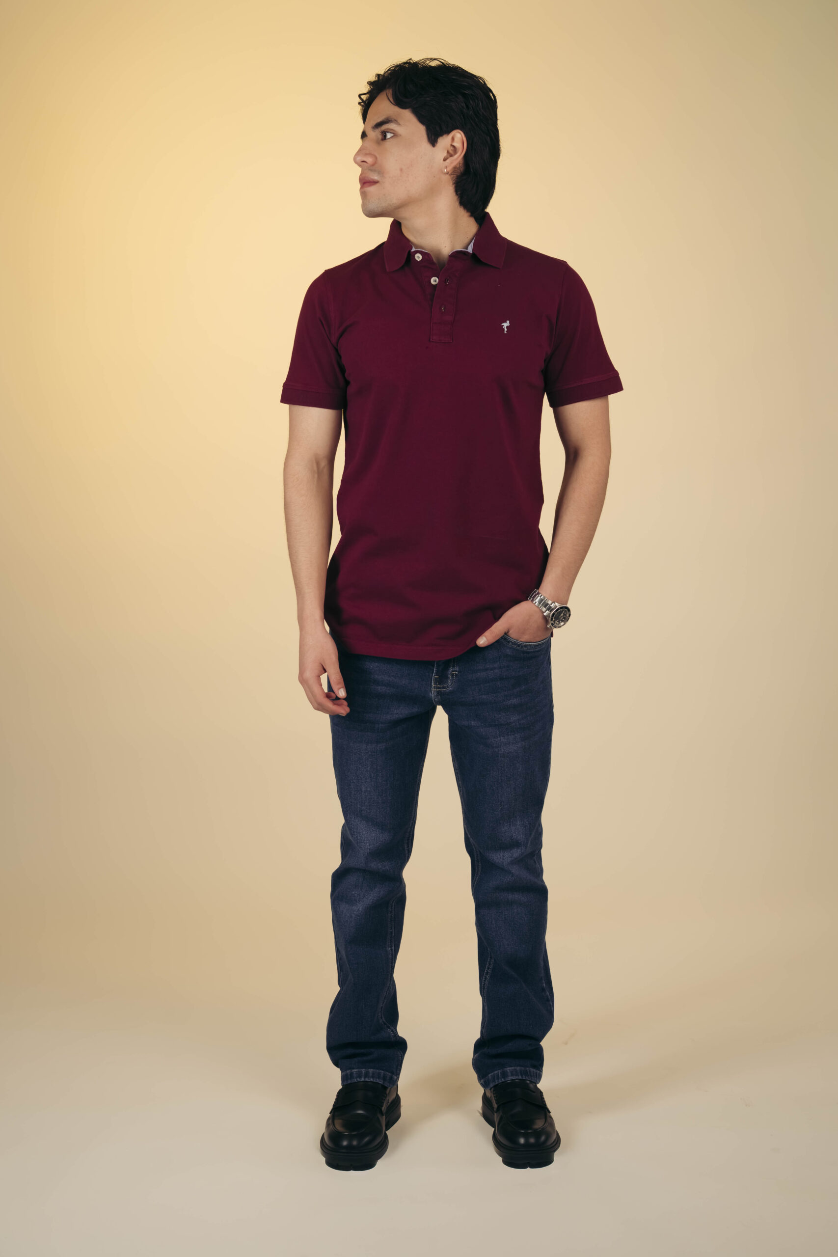 Camiseta polo vino - Imagen 3